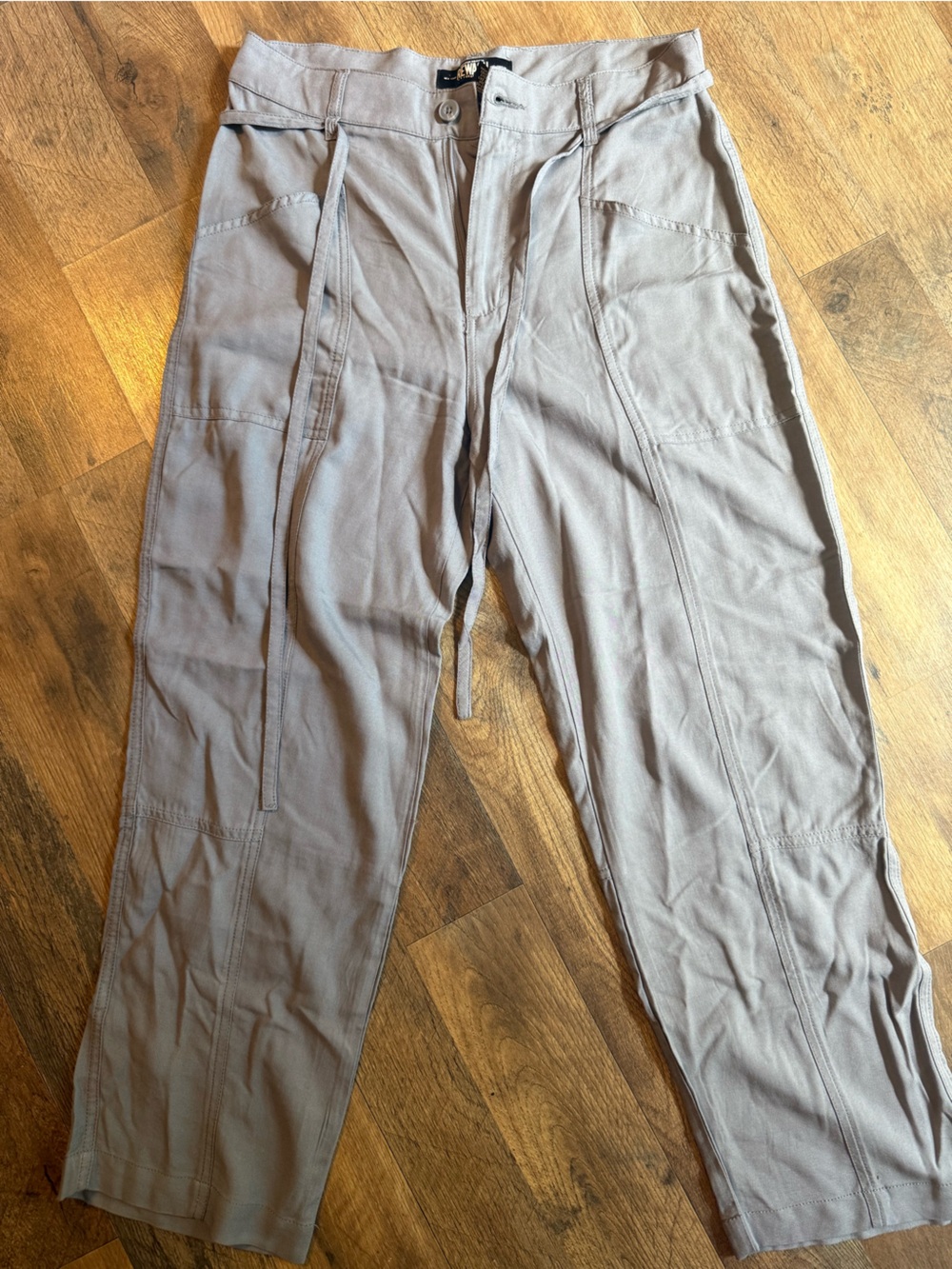 Rewash Light Gray Women's Cargo Drawstring Pants